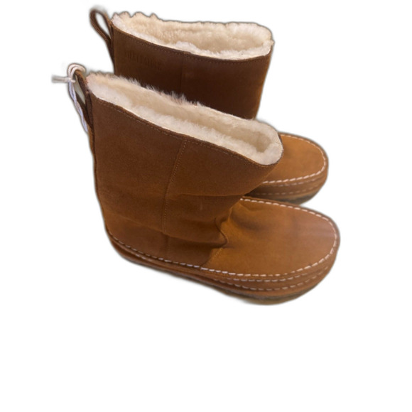 Birkenstock Women's Lahti Mink Brown Suede Shearling Fur Boots EU 39 Size 8 US - Picture 2 of 5